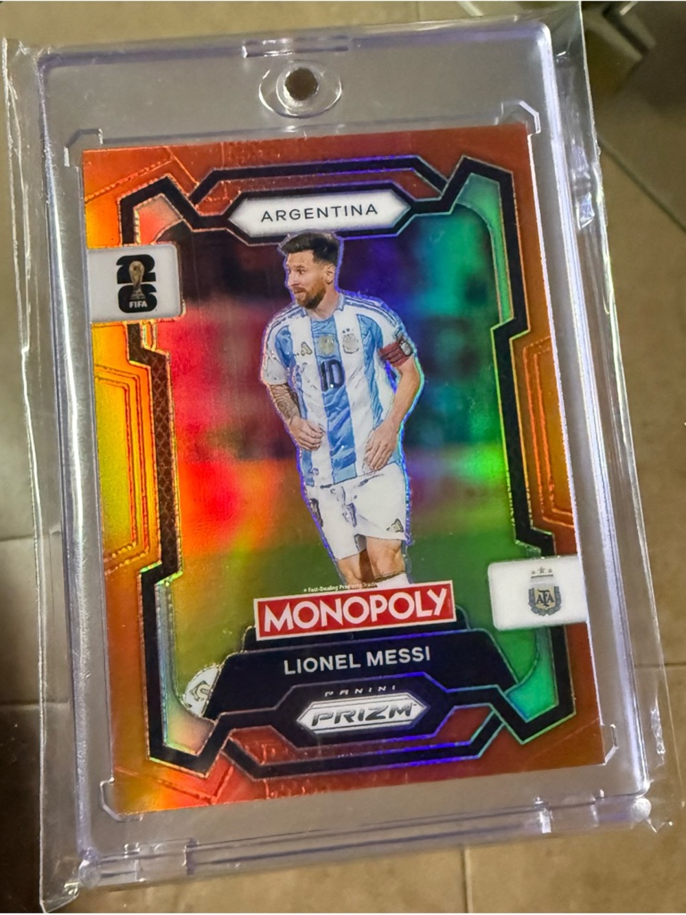 2026 Panini Monopoly Prizm FIFA World Cup Orange Lionel Messi Argentina /149 Leo